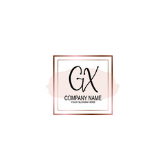 Initial GX Handwriting, Wedding Monogram Logo Design, Modern Minimalistic and Floral templates for Invitation cards	
