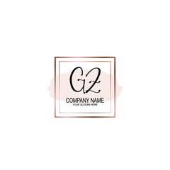 Initial GZ Handwriting, Wedding Monogram Logo Design, Modern Minimalistic and Floral templates for Invitation cards	
