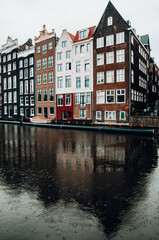 Naklejka premium city canal houses