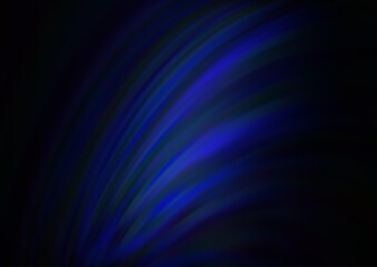 Dark BLUE vector background with bent ribbons.