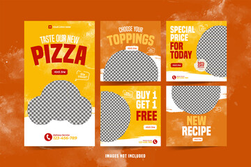 delicious pizza instagram template for food social media advertising