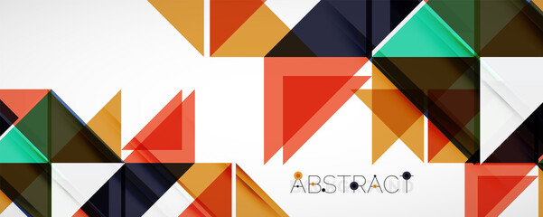 Geometric abstract background. Techno color triangle shapes. Vector illustration for covers, banners, flyers and posters and other designs