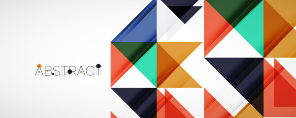 Geometric abstract background. Techno color triangle shapes. Vector illustration for covers, banners, flyers and posters and other designs