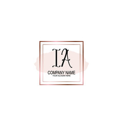 Initial IA Handwriting, Wedding Monogram Logo Design, Modern Minimalistic and Floral templates for Invitation cards	
