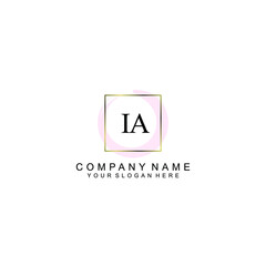 Initial IA Handwriting, Wedding Monogram Logo Design, Modern Minimalistic and Floral templates for Invitation cards	
