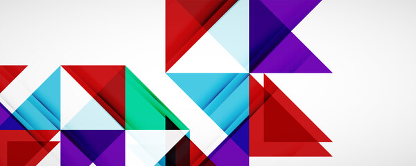 Geometric abstract background. Techno color triangle shapes. Vector illustration for covers, banners, flyers and posters and other designs