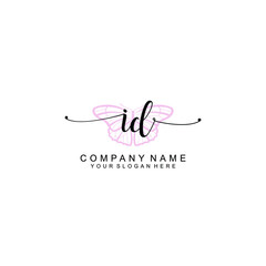 Initial ID Handwriting, Wedding Monogram Logo Design, Modern Minimalistic and Floral templates for Invitation cards	
