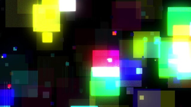 ポップでカラフルな正方形のアブストラクト　ループ
