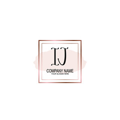 Initial IJ Handwriting, Wedding Monogram Logo Design, Modern Minimalistic and Floral templates for Invitation cards	

