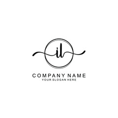 Initial IL Handwriting, Wedding Monogram Logo Design, Modern Minimalistic and Floral templates for Invitation cards	
