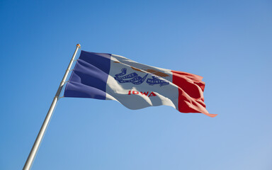 Iowa US State Flag low angle