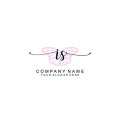 Initial IS Handwriting, Wedding Monogram Logo Design, Modern Minimalistic and Floral templates for Invitation cards	
