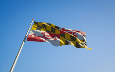 Maryland US State Flag low angle