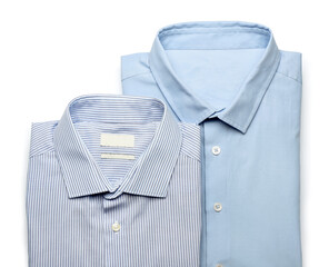 New male shirts on white background