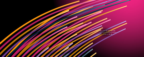 Abstract colorful lines vector background. Internet, big data and technology connections concept, abstract template