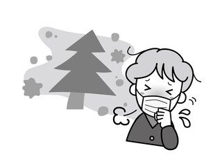 花粉症でくしゃみが止まらないおばあさん