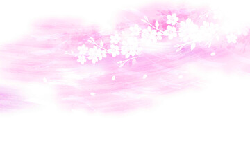 桜のシルエット（背景はピンク系のパステルカラー）
