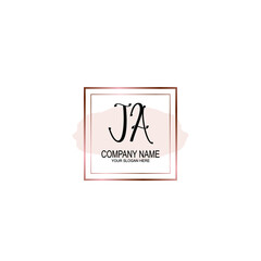 Initial JA Handwriting, Wedding Monogram Logo Design, Modern Minimalistic and Floral templates for Invitation cards	
