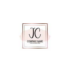 Initial JC Handwriting, Wedding Monogram Logo Design, Modern Minimalistic and Floral templates for Invitation cards	
