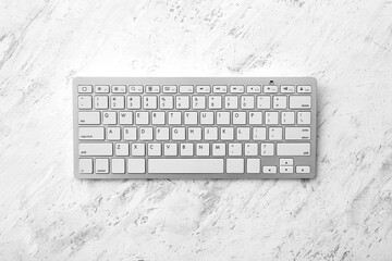 Computer keyboard on light background