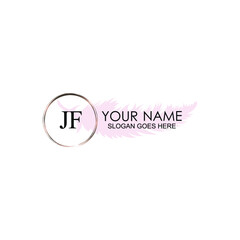 Initial JF Handwriting, Wedding Monogram Logo Design, Modern Minimalistic and Floral templates for Invitation cards	
