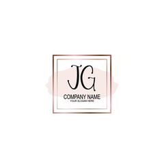 Initial JG Handwriting, Wedding Monogram Logo Design, Modern Minimalistic and Floral templates for Invitation cards	
