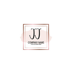 Fototapeta na wymiar Initial JJ Handwriting, Wedding Monogram Logo Design, Modern Minimalistic and Floral templates for Invitation cards 