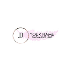 Initial JJ Handwriting, Wedding Monogram Logo Design, Modern Minimalistic and Floral templates for Invitation cards	
