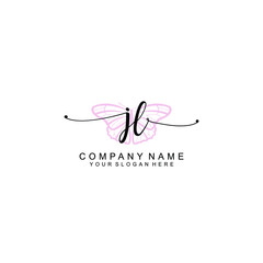 Initial JL Handwriting, Wedding Monogram Logo Design, Modern Minimalistic and Floral templates for Invitation cards	
