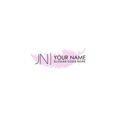 Initial JN Handwriting, Wedding Monogram Logo Design, Modern Minimalistic and Floral templates for Invitation cards	
