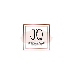 Initial JQ Handwriting, Wedding Monogram Logo Design, Modern Minimalistic and Floral templates for Invitation cards	
