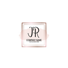 Initial JR Handwriting, Wedding Monogram Logo Design, Modern Minimalistic and Floral templates for Invitation cards	
