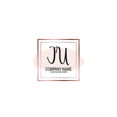 Initial JU Handwriting, Wedding Monogram Logo Design, Modern Minimalistic and Floral templates for Invitation cards	

