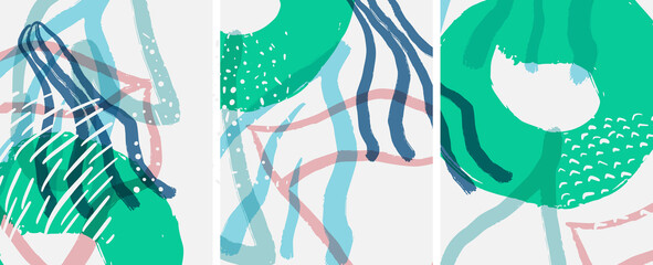 Obraz premium Social media abstract backgrounds. Abstract hand drawn doodles. Vector illustration for covers, banners, flyers