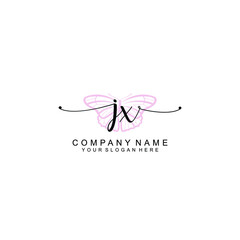 Initial JX Handwriting, Wedding Monogram Logo Design, Modern Minimalistic and Floral templates for Invitation cards	
