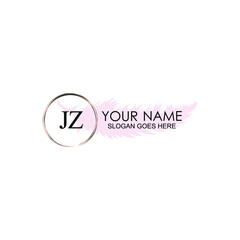 Initial JZ Handwriting, Wedding Monogram Logo Design, Modern Minimalistic and Floral templates for Invitation cards	
