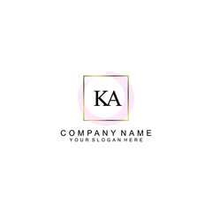 Initial KA Handwriting, Wedding Monogram Logo Design, Modern Minimalistic and Floral templates for Invitation cards	
