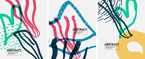Social media abstract backgrounds. Abstract hand drawn doodles. Vector illustration for covers, banners, flyers