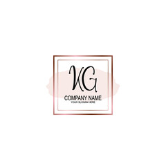 Initial KG Handwriting, Wedding Monogram Logo Design, Modern Minimalistic and Floral templates for Invitation cards	
