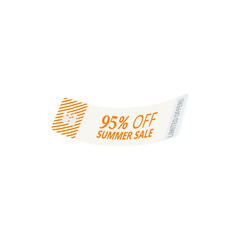 Sales Vector badges for Labels, Tags, Web Stickers, New offer, Discount 95%.