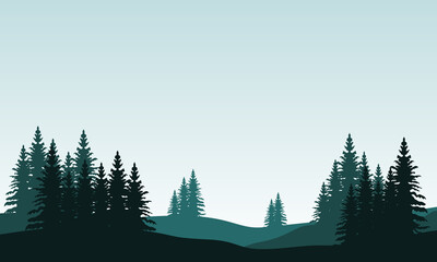 Beautiful tress scenery in the flat soil countryside. City vector