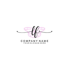 Initial LF Handwriting, Wedding Monogram Logo Design, Modern Minimalistic and Floral templates for Invitation cards	
