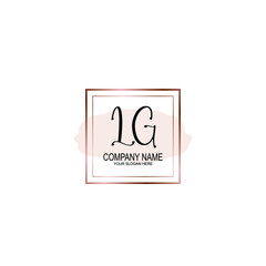 Initial LG Handwriting, Wedding Monogram Logo Design, Modern Minimalistic and Floral templates for Invitation cards	
