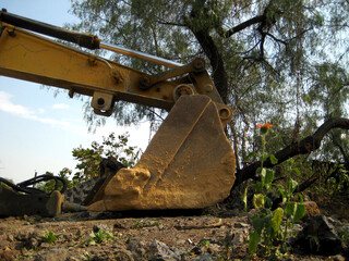 close up pictures of construction equipment and cranes