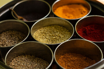 spices and herbs on a white background