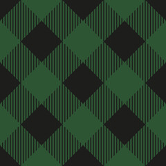 Lumberjack plaid seamless pattern. Vector illustration. Green color. Textile template. - 399928115