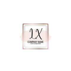 Initial LX Handwriting, Wedding Monogram Logo Design, Modern Minimalistic and Floral templates for Invitation cards	
