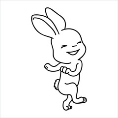 happy bunny contour on the white background