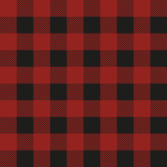 Lumberjack plaid seamless pattern. Vector textile template. Dark red color.