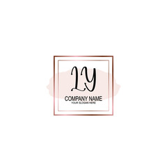 Initial LY Handwriting, Wedding Monogram Logo Design, Modern Minimalistic and Floral templates for Invitation cards	
